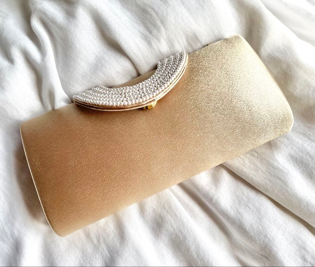 ◉一部金具以外美品◉ 東京ソワール 2wayベージュパーティーバッグ