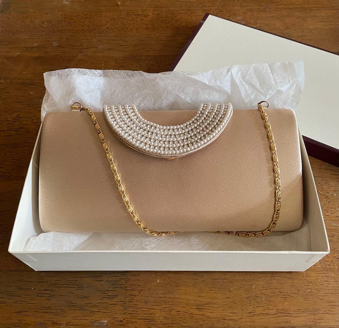 ◉一部金具以外美品◉ 東京ソワール 2wayベージュパーティーバッグ