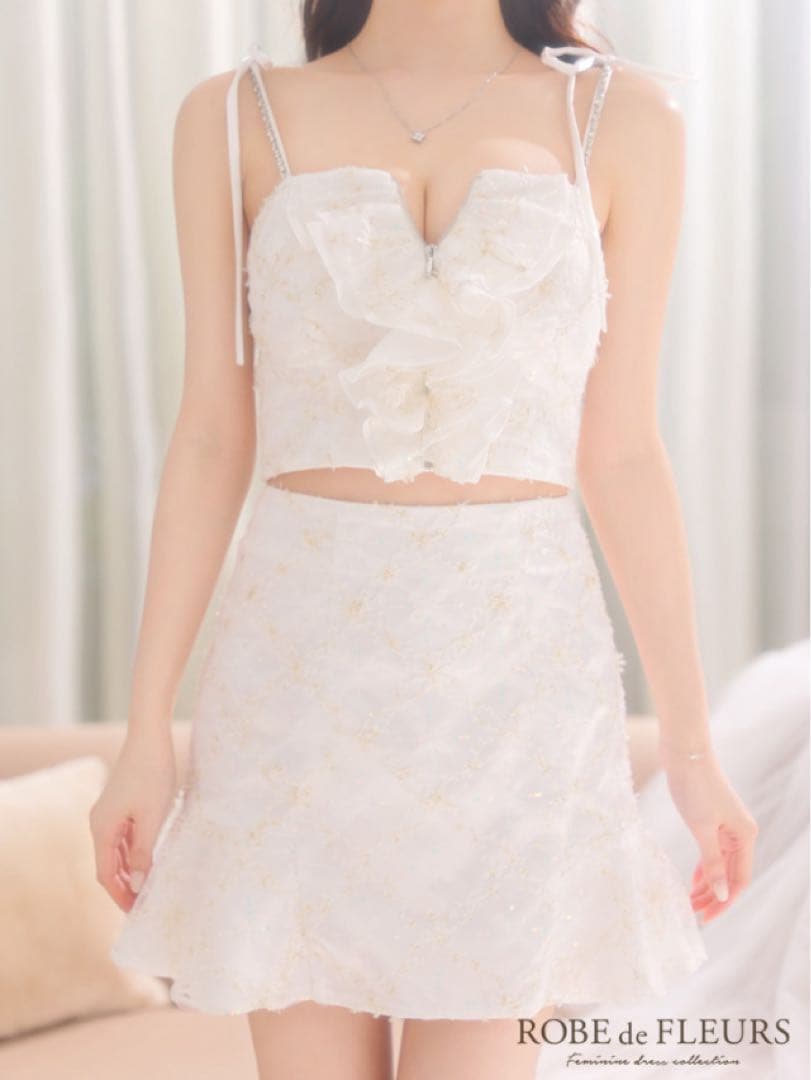 ROBE de FLEURS フラワーチュールバストフリルセットアップ