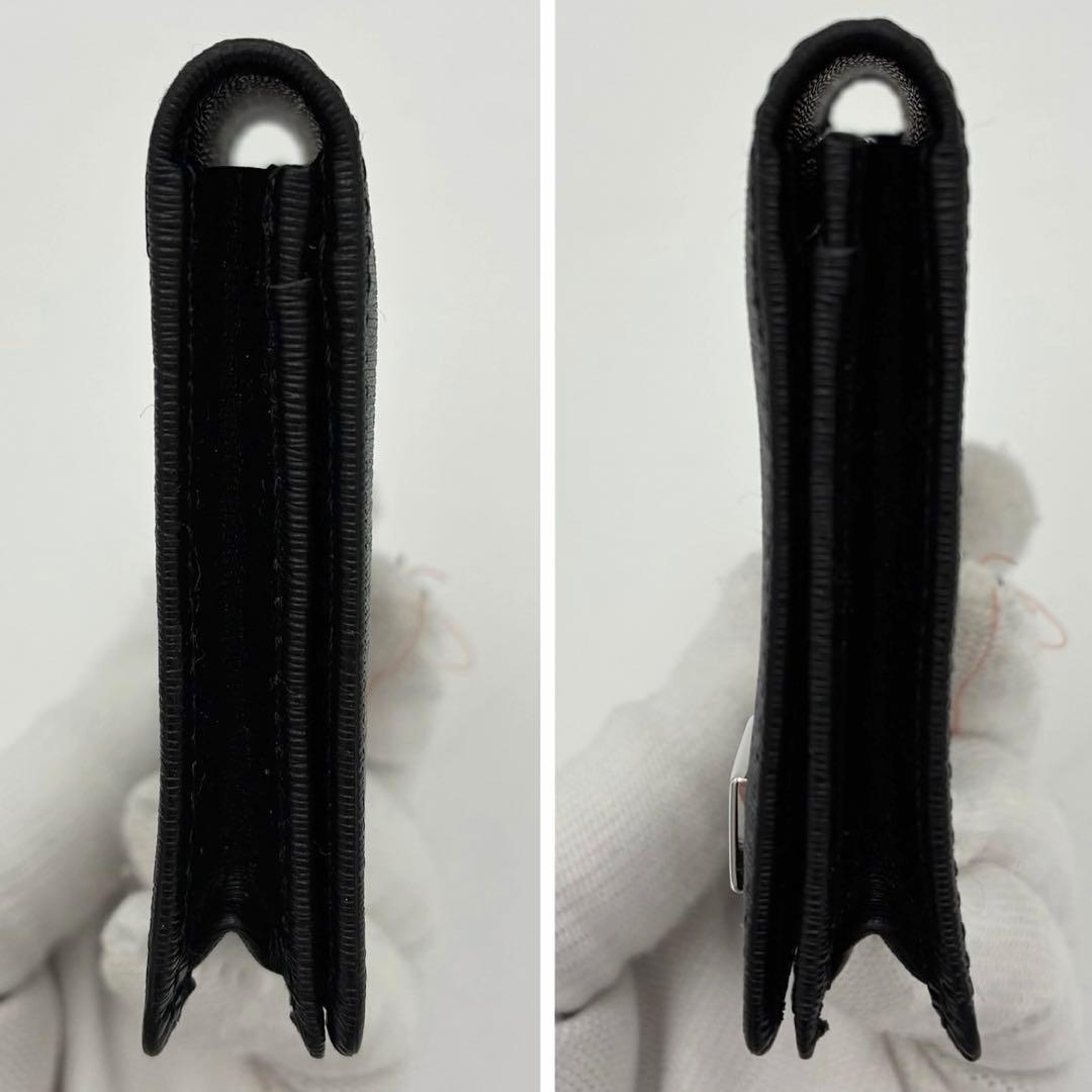 ポーター カレント 名刺入れ カードケース ブラック レザー エンボス加工 ロゴ