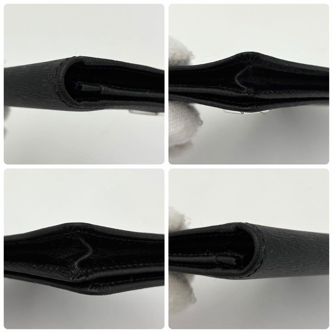 ポーター カレント 名刺入れ カードケース ブラック レザー エンボス加工 ロゴ