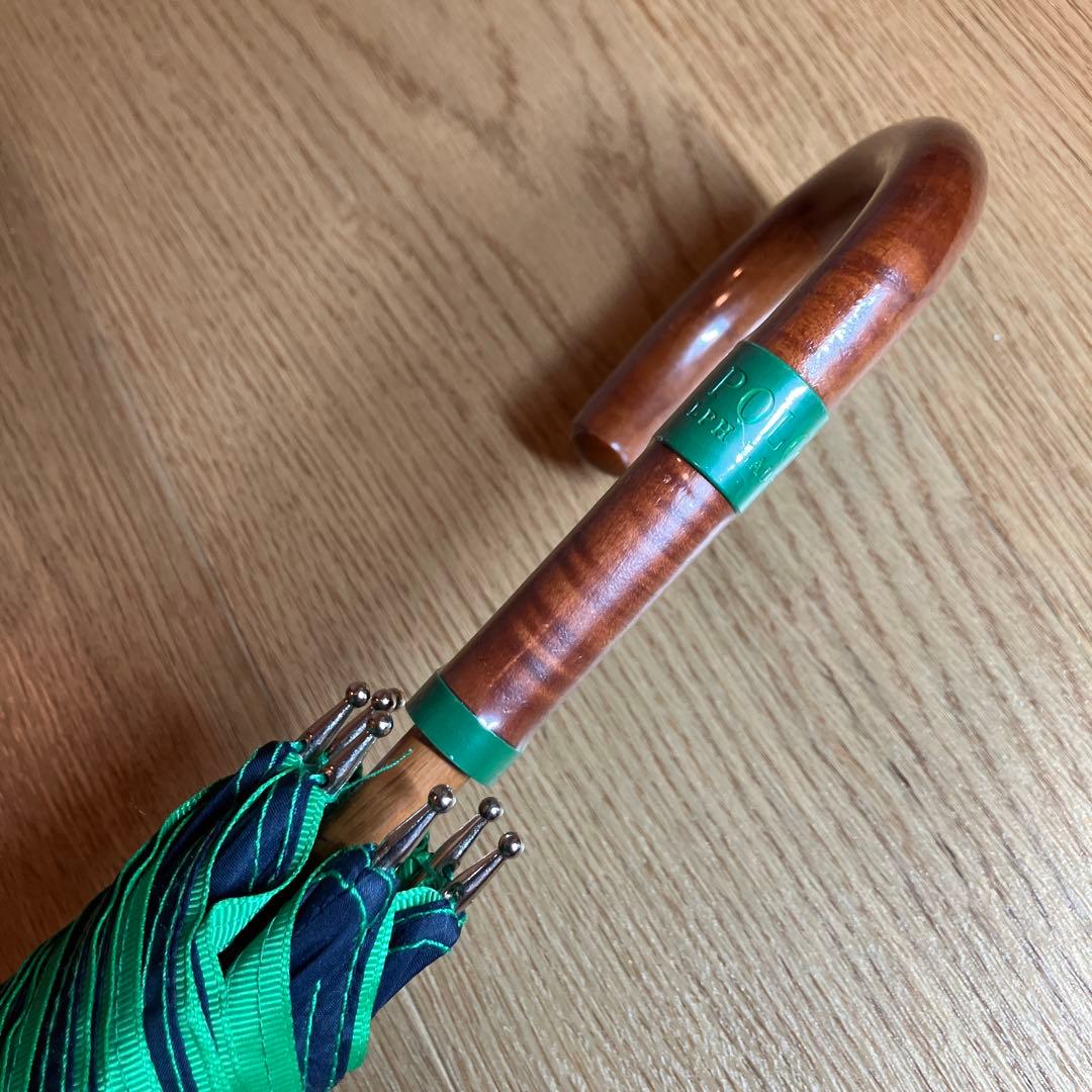 【未使用品】ポロラルフローレン バイカラー 長傘 ネイビー×グリーン