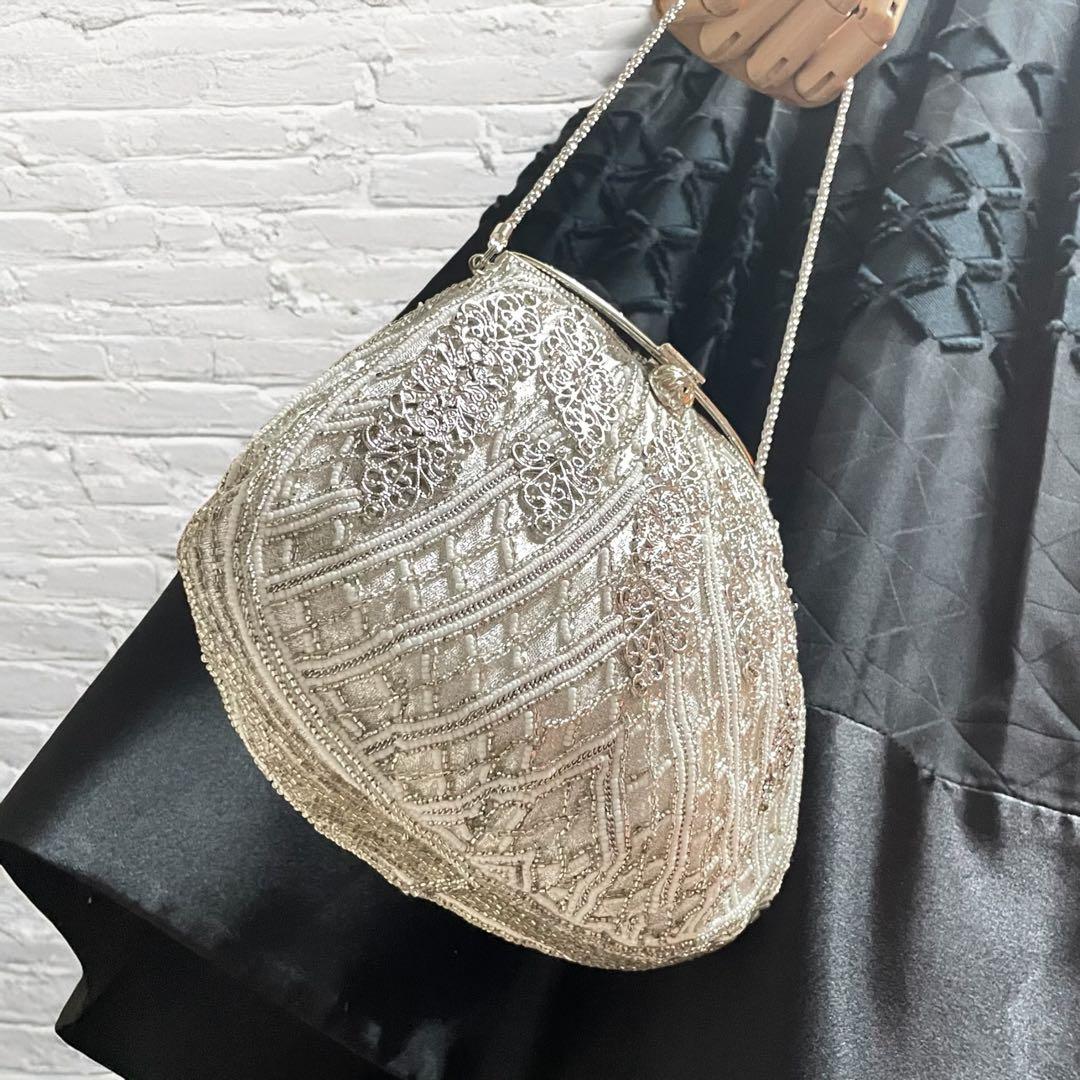 極美品⭐︎高級 Lumy ルミーはしもと ビーズ刺繍 パーティーバッグ ビジュー