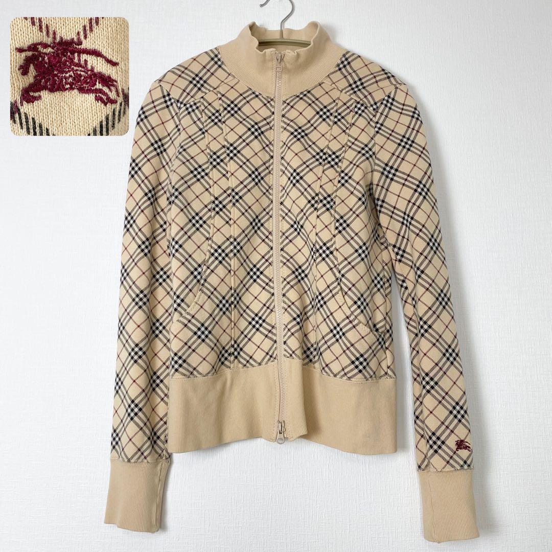 BURBERRY BLUE LABEL ノバチェック 袖刺繍ロゴ ダブルジップ