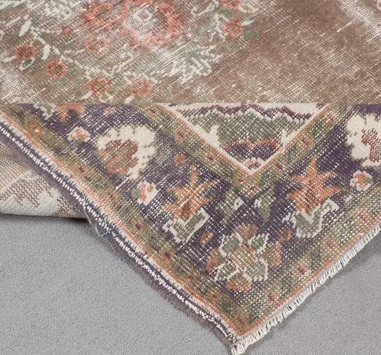 トルコヴィンテージラグ A71 超大判 レア トープ ブラウン ネイビー カーキ