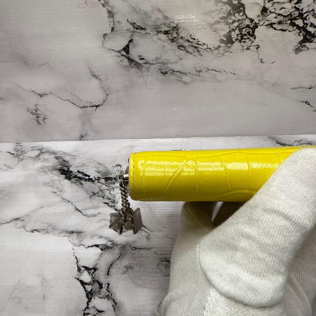 (極美品)大人気、シンクビー、長財布、ラウンドジップ、オールレザー、型押しクロコ