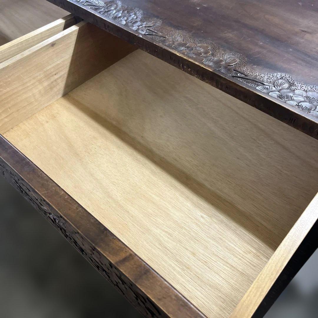 【軽井沢彫】6段チェスト◇程度良好◆