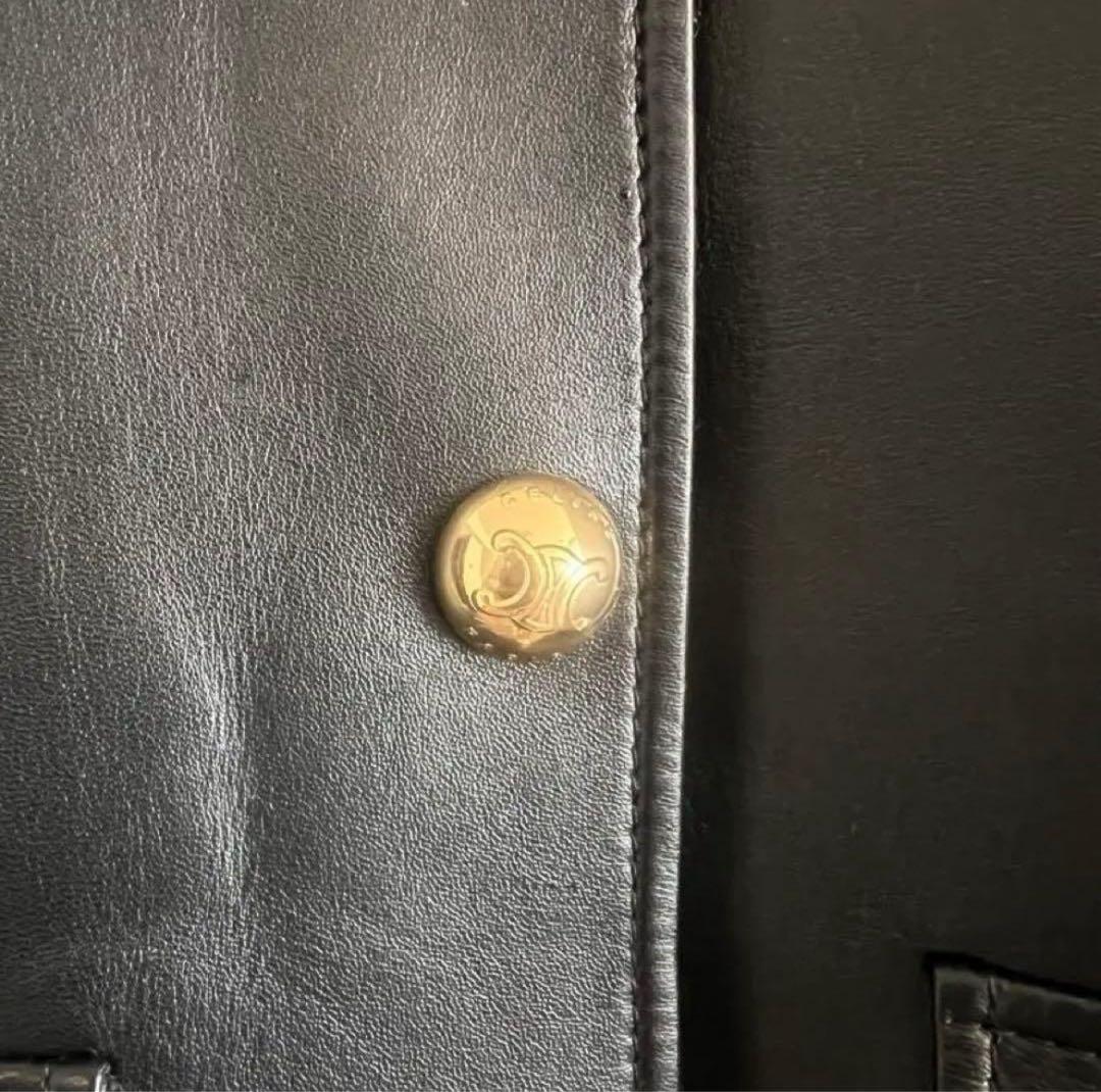 セリーヌ　クロディーヌ　ジャケット　トリオンフボタン　ラムスキン　レザー