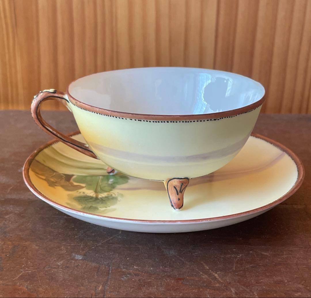 オールドノリタケ　カップ＆ソーサー　水辺の風景　明治期