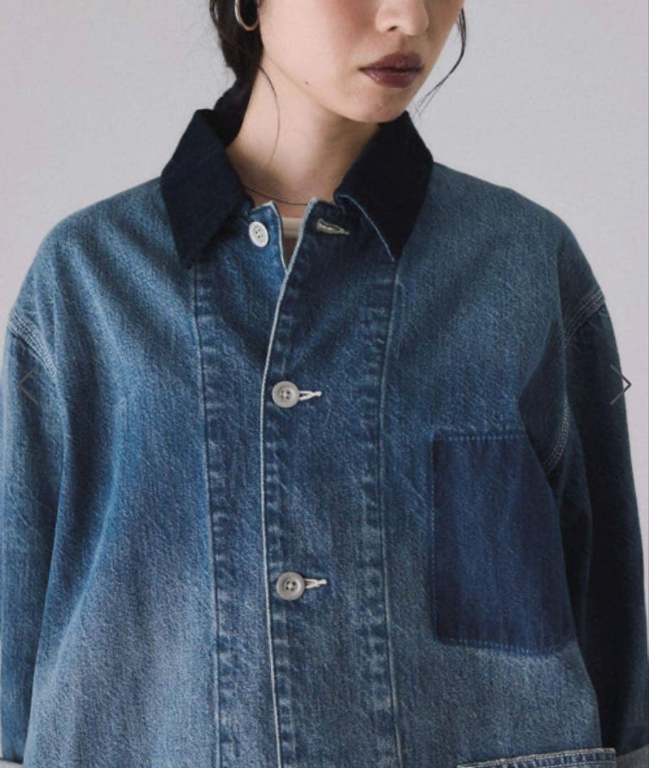 美品 アダムエロペ デニム＆カツラギカバーオール デニムジャケット