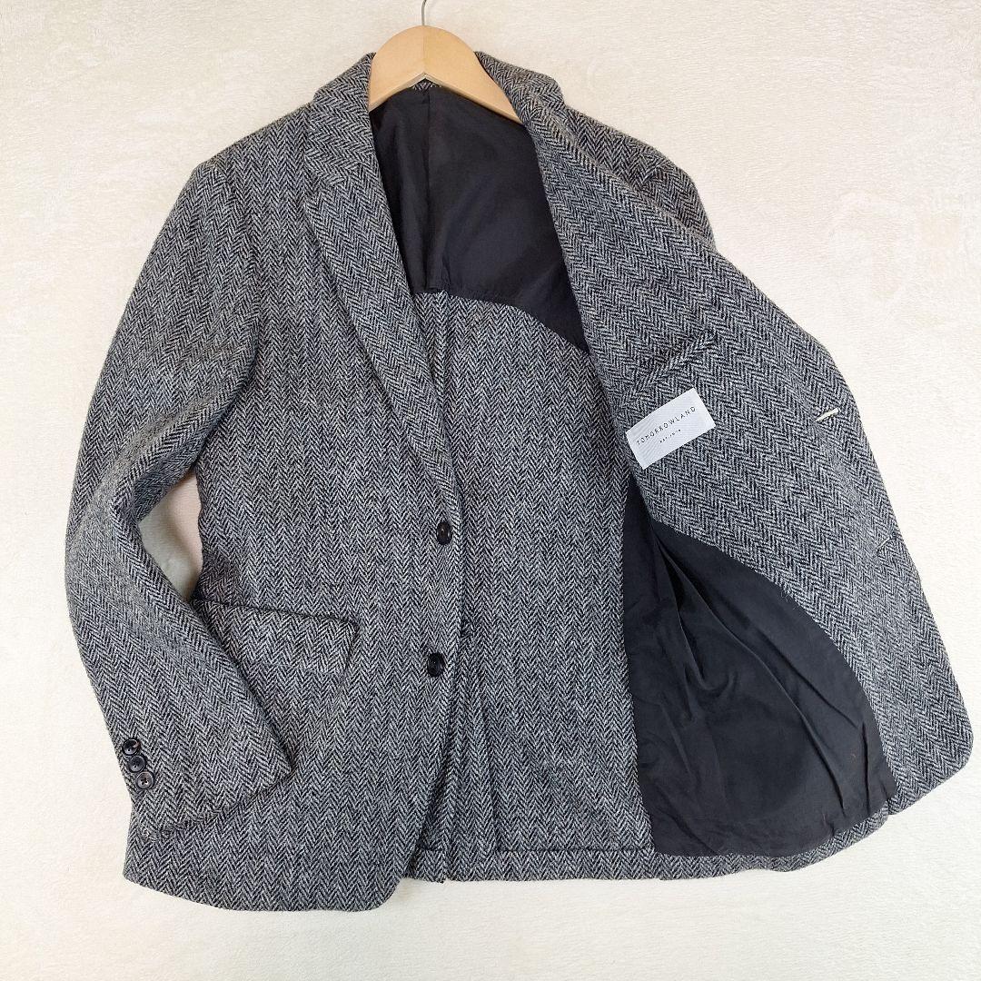 トゥモローランド　ハリスツイード　テーラードジャケット　ヘリンボーン　46