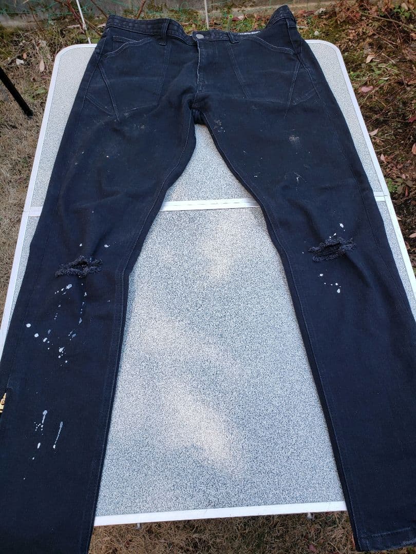 フ*子様 ナンバーナインデニム　ストレッチジーンズ　ダメージペンキ加工　希少サイ