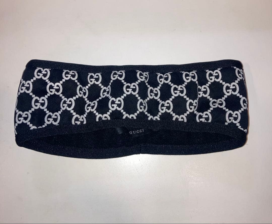 GUCCI GGロゴ ヘアバンド Lサイズ ブラック
