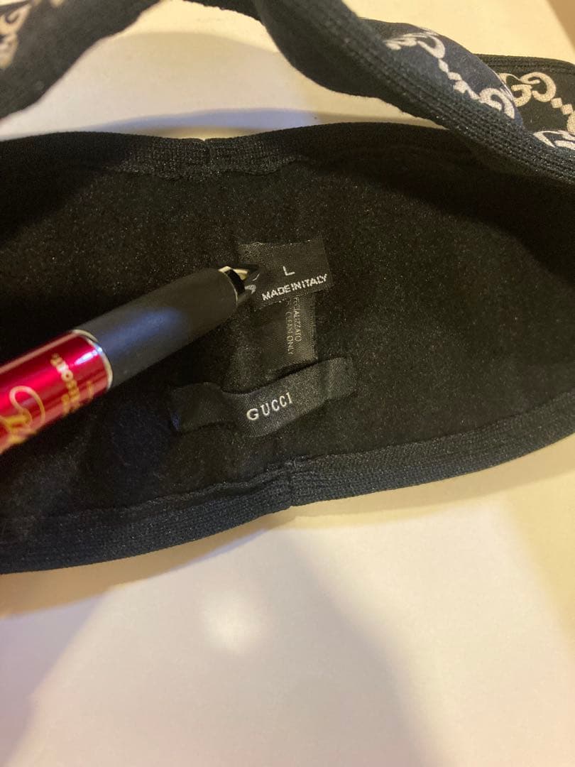 GUCCI GGロゴ ヘアバンド Lサイズ ブラック