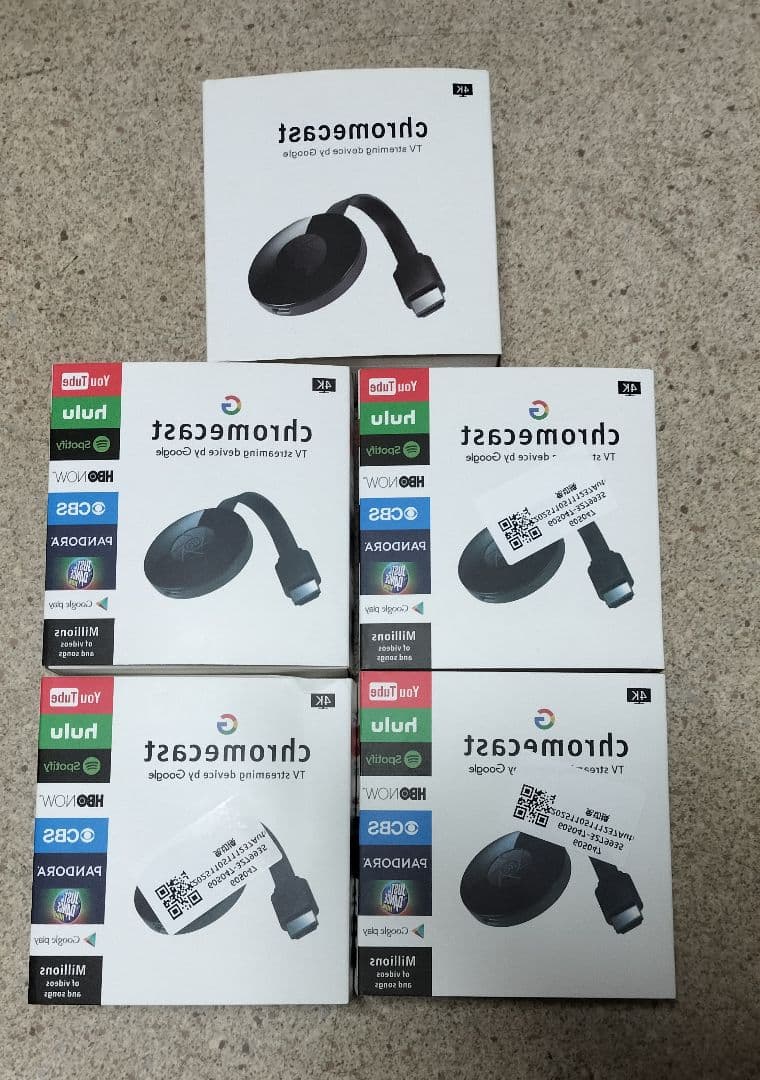 Google Chromecast 4K ストリーミングデバイス（5個セット）