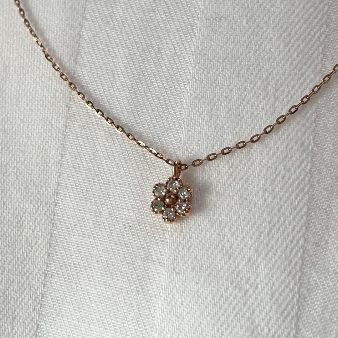 【NOJESS】K10ダイヤモンドネックレス ゴールド