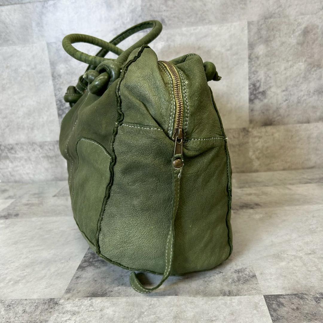 collection PRIVEE? ボストンバッグ　緑　レザー RG289