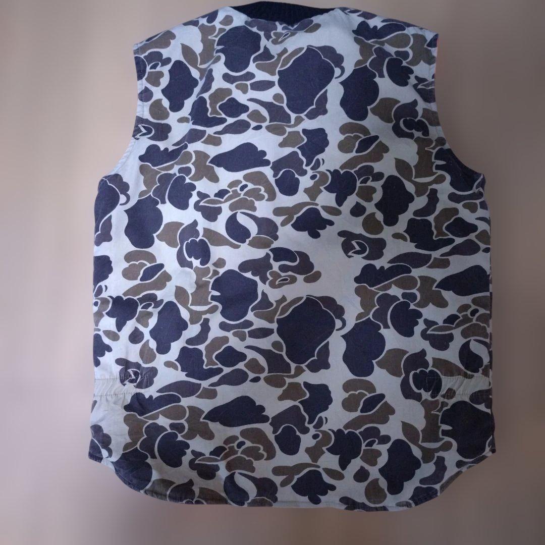 80s Walls USA製 リバーシブル ベスト カモ レスキューオレンジ