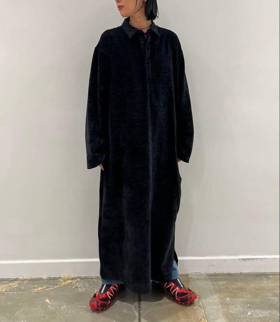 CITYSHOP ポロシャツワンピース　黒　ロングワンピース　シティーショップ