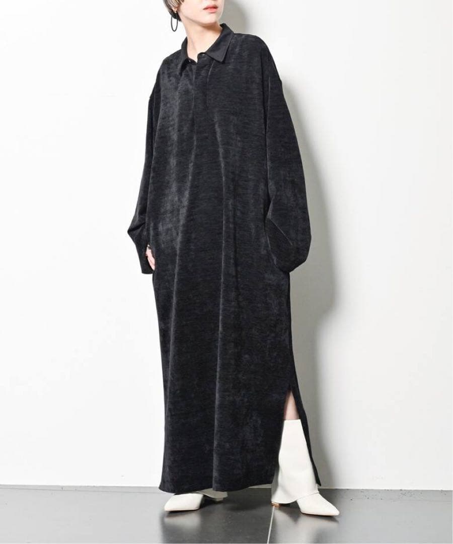 CITYSHOP ポロシャツワンピース　黒　ロングワンピース　シティーショップ