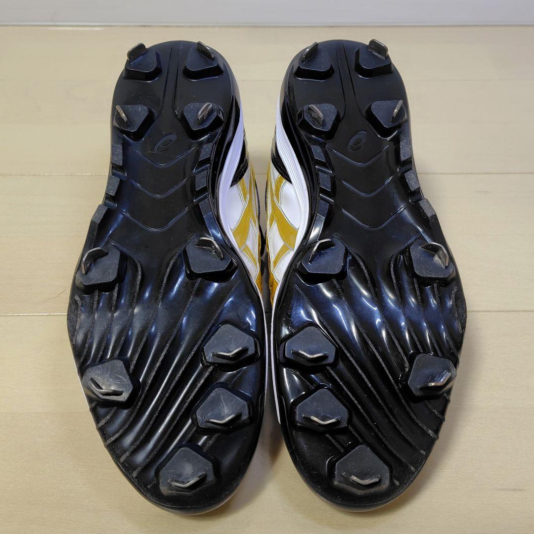 ASICS野球用オーダースパイクシューズ 白/黒/金 27.5cm