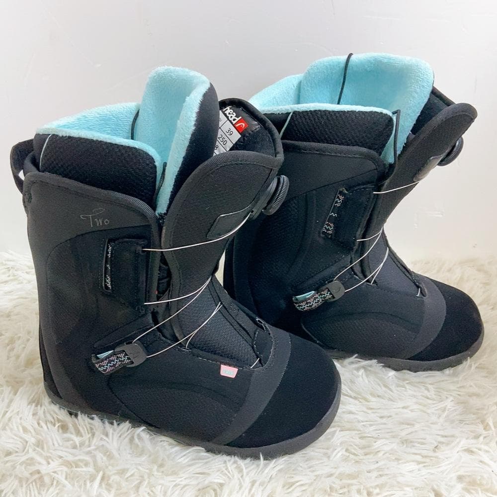 【美品】HEAD BOA 25CM レディース ブーツ スノーボード 黒×水色