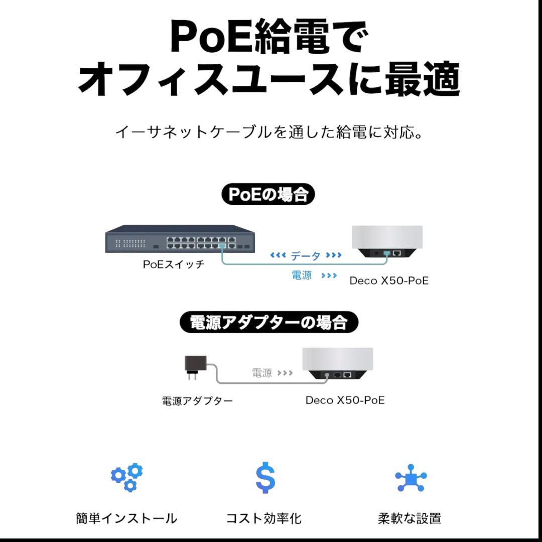 TP-Link Deco X50-PoE Wi-Fi6 ルーター 1Pack