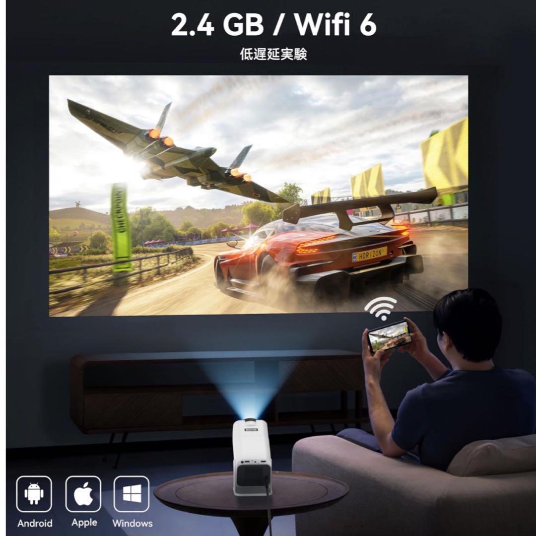 プロジェクター 天井投影 小型 家庭用 自动台形補正 高輝度 4K対応