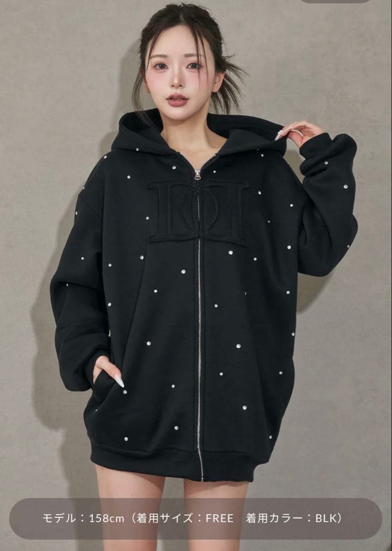 ダーリッチ　DDロゴビジュージップパーカー