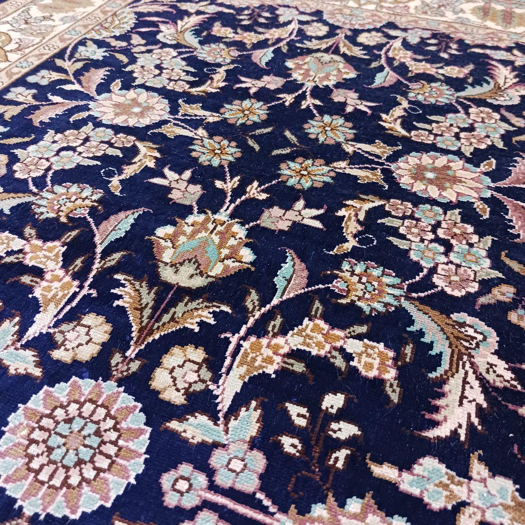 Y3181 トルコ カイセリ絨毯 シルク100% 手織り 93×63㎝