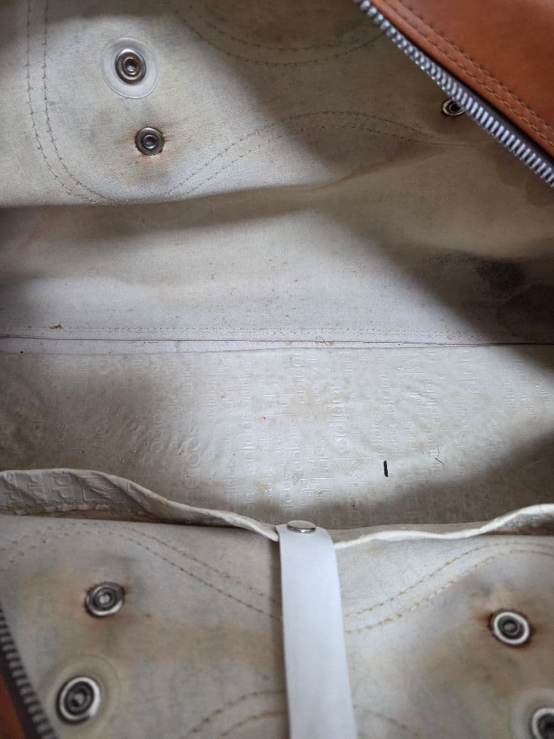 adidas ヴィンテージ レザー ボストンバッグ ロゴ ブラウン