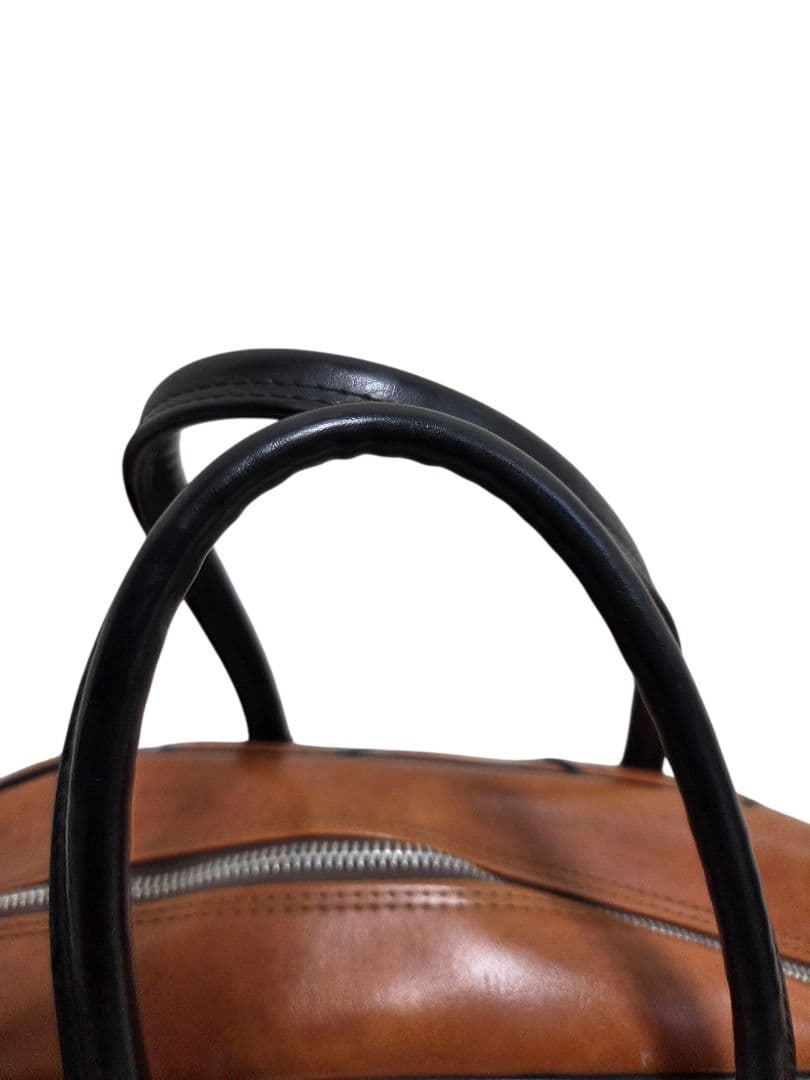 adidas ヴィンテージ レザー ボストンバッグ ロゴ ブラウン