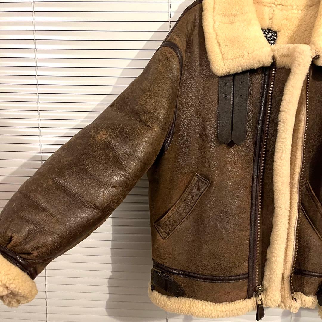 美品 USA製 AVIREX アヴィレックス B-3 ムートンジャケット 40