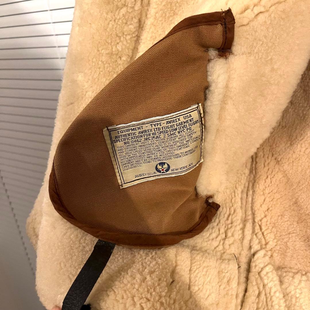 美品 USA製 AVIREX アヴィレックス B-3 ムートンジャケット 40