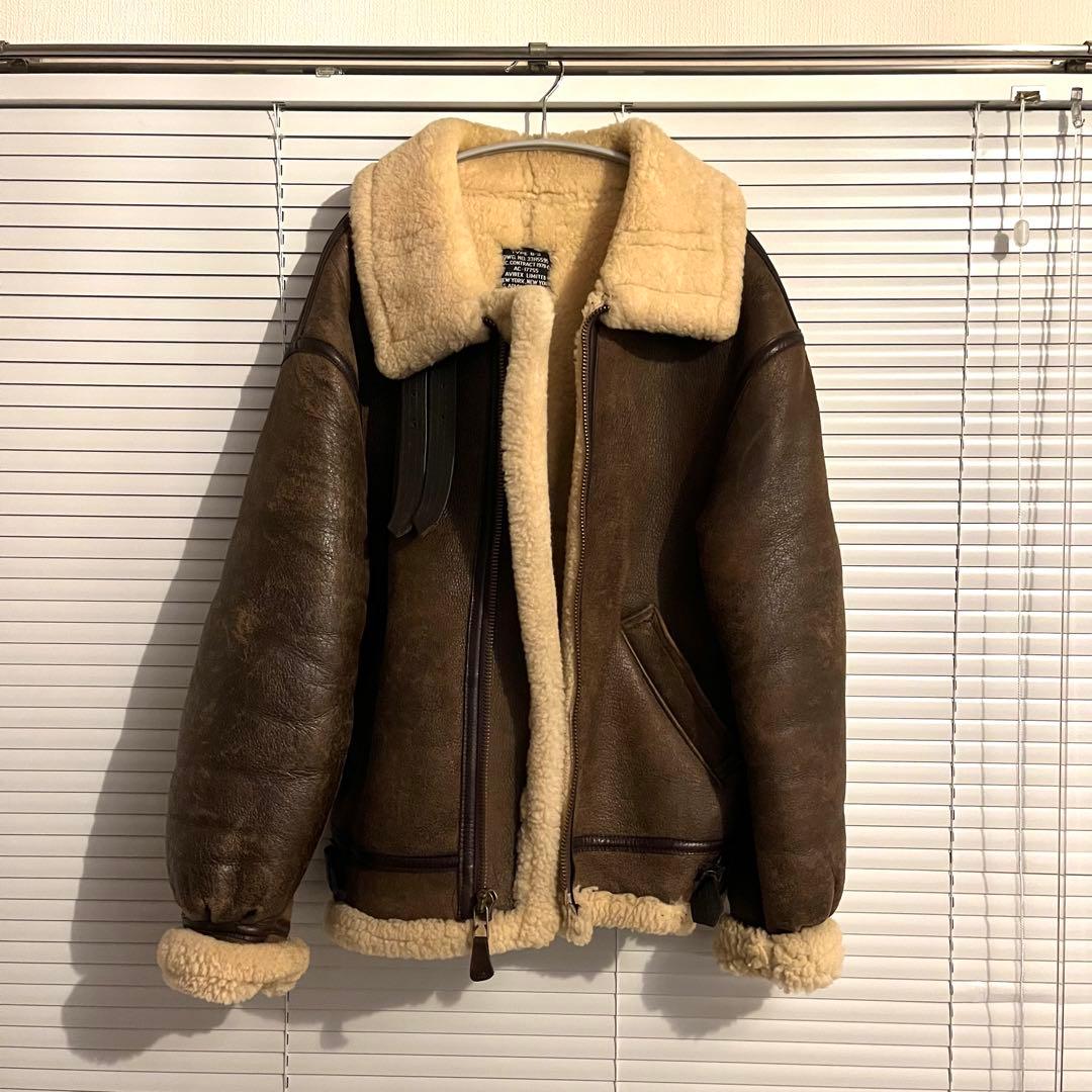 美品 USA製 AVIREX アヴィレックス B-3 ムートンジャケット 40