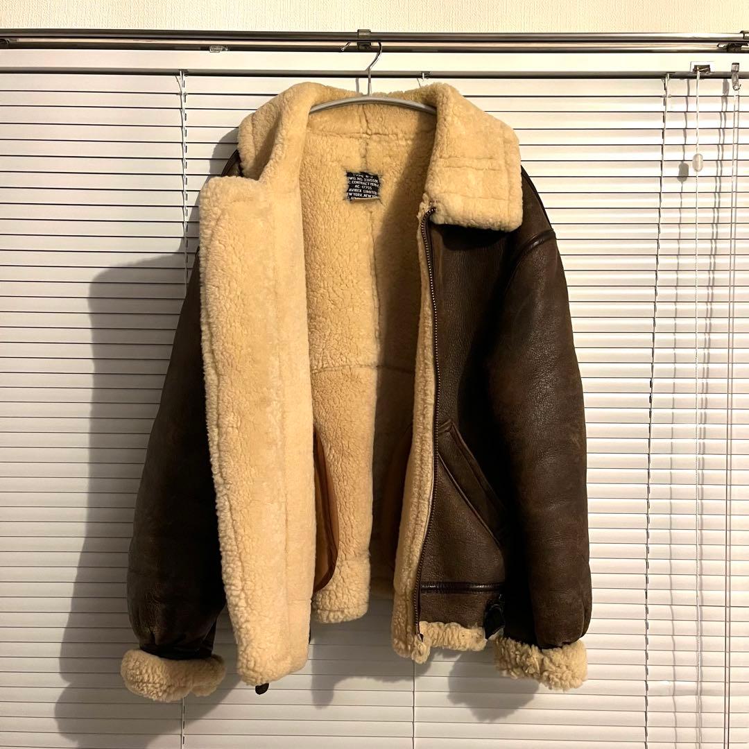 美品 USA製 AVIREX アヴィレックス B-3 ムートンジャケット 40