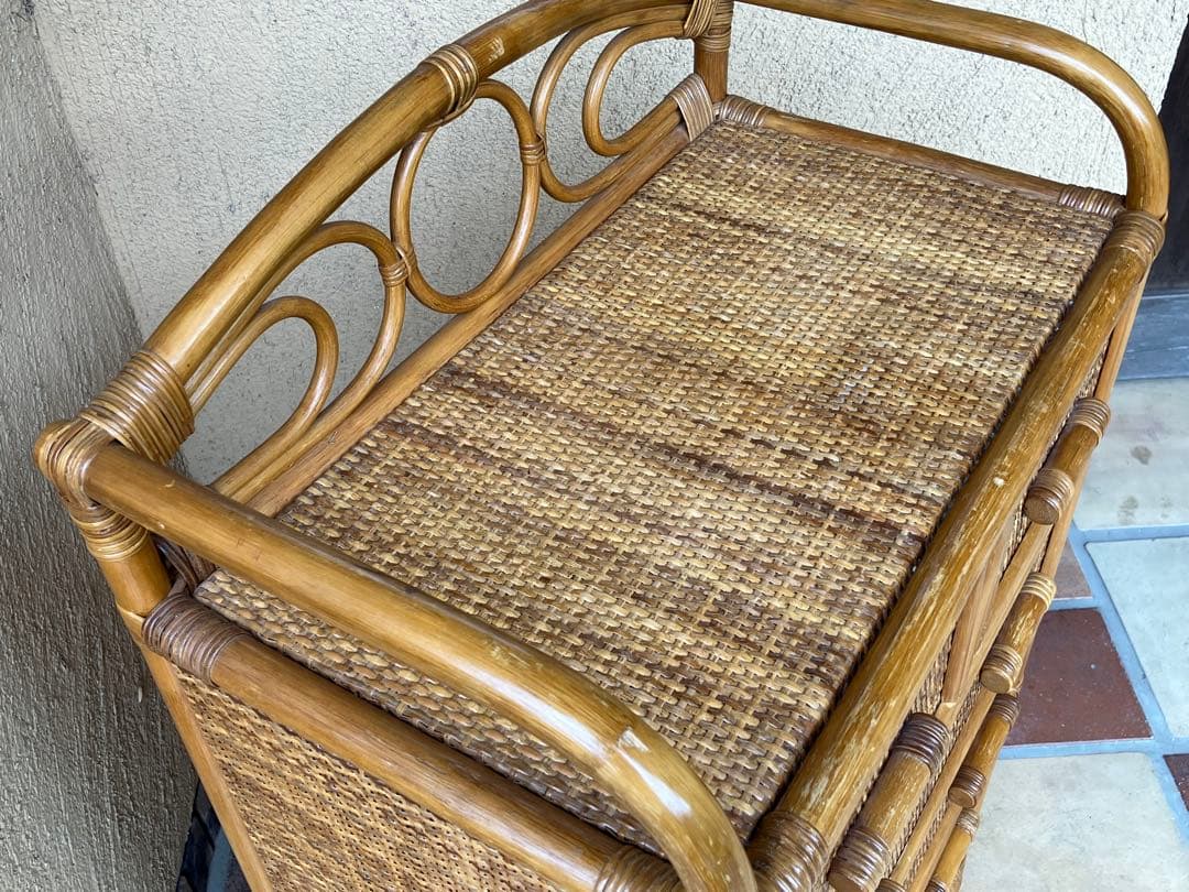 人気 ラタン 5段チェスト ラタンチェスト 籐チェスト 籐タンス