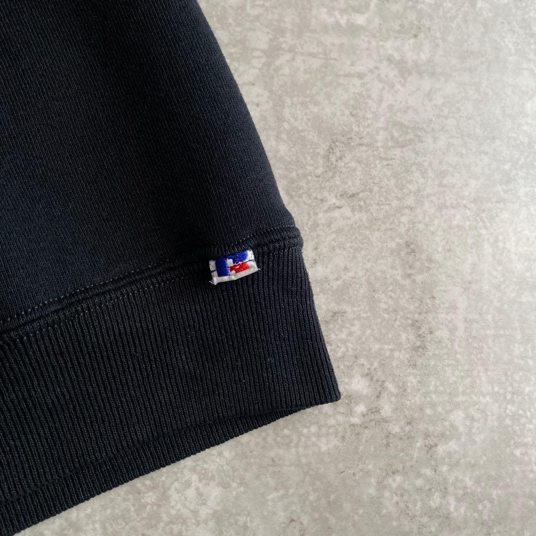 神サイズ 80s ラッセル 前V 無地 スウェット USA製XL 黒 ブラック