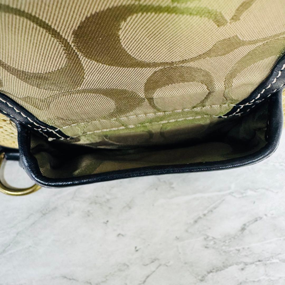✨COACH✨コーチ✨ストローバッグ✨ヴィンテージ✨ブラック✨かごバッグ✨