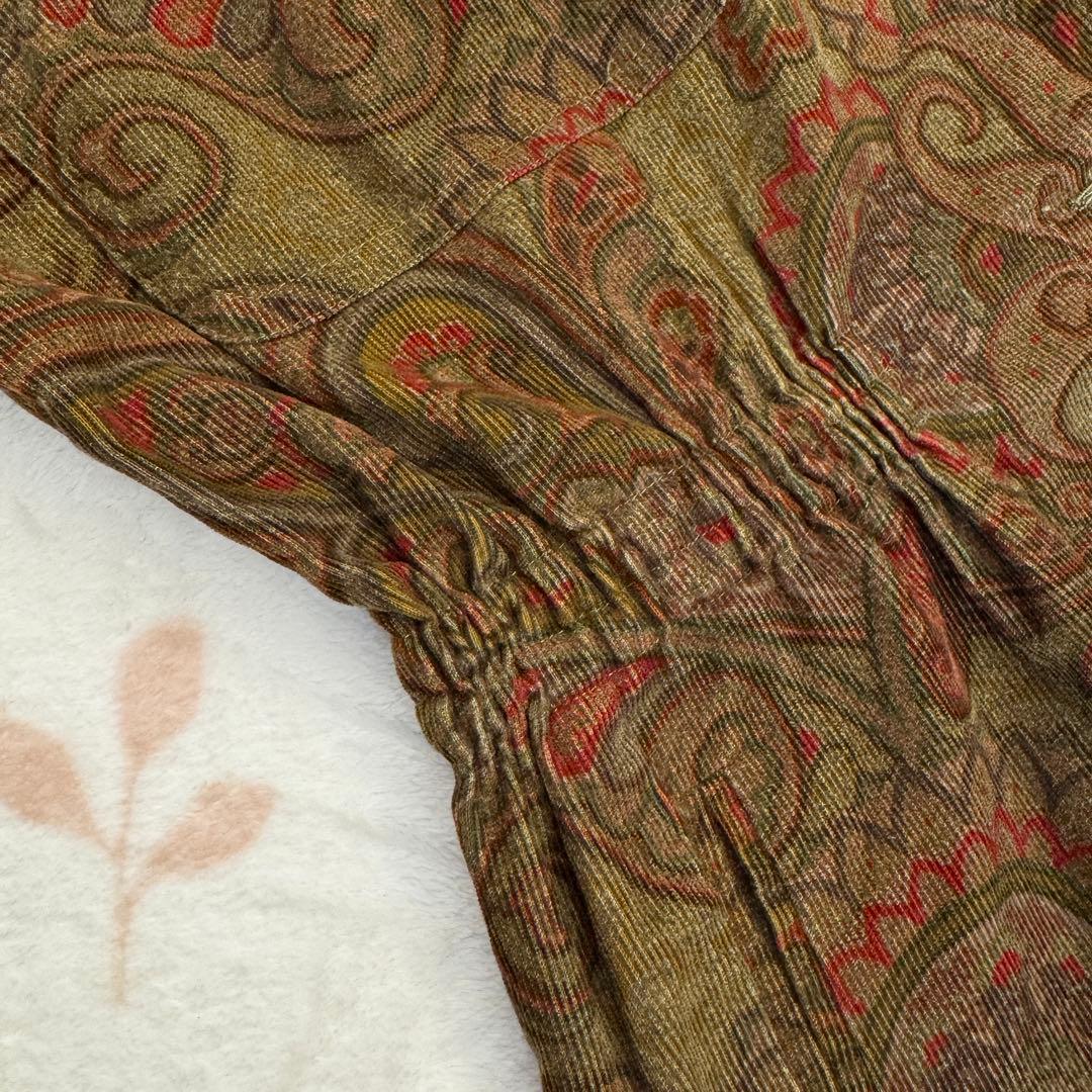 美品 ETRO エトロ ペイズリー柄 コーデュロイ ワンピース 46 イタリア製