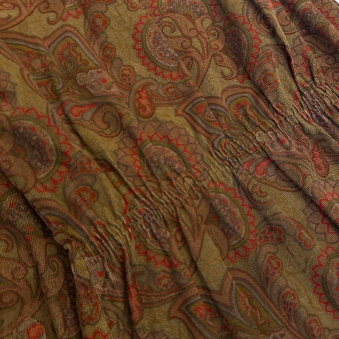 美品 ETRO エトロ ペイズリー柄 コーデュロイ ワンピース 46 イタリア製