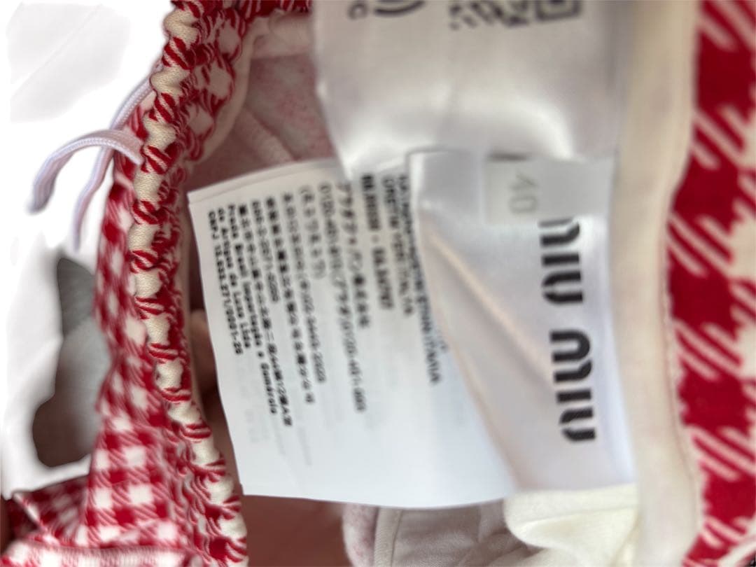 miumiu チェック　ショーツ