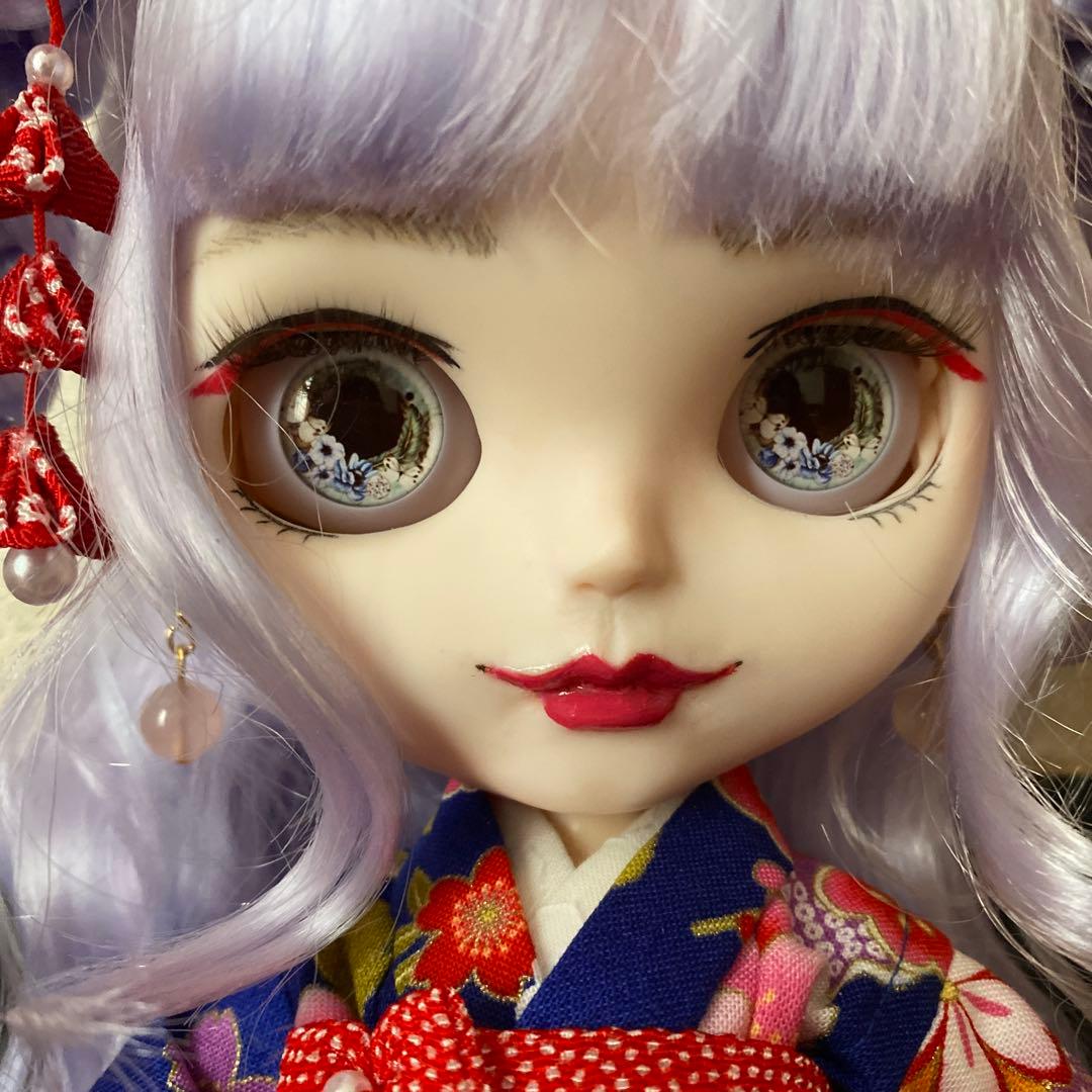 『謹賀新年 2026』カスタムドール 薄いピンク&水色mixふんわりパープルヘア