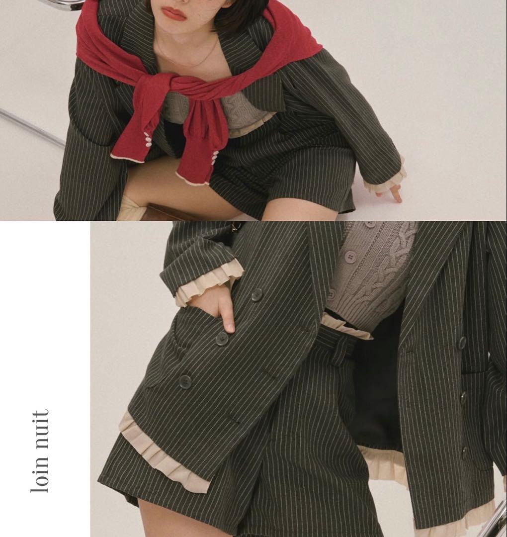 loin nuitフリルレイヤードデザインジャケット