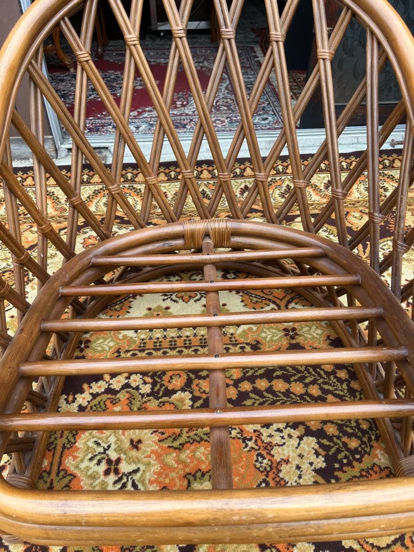 ラタン シングルソファー ② インテリア 昭和レトロ