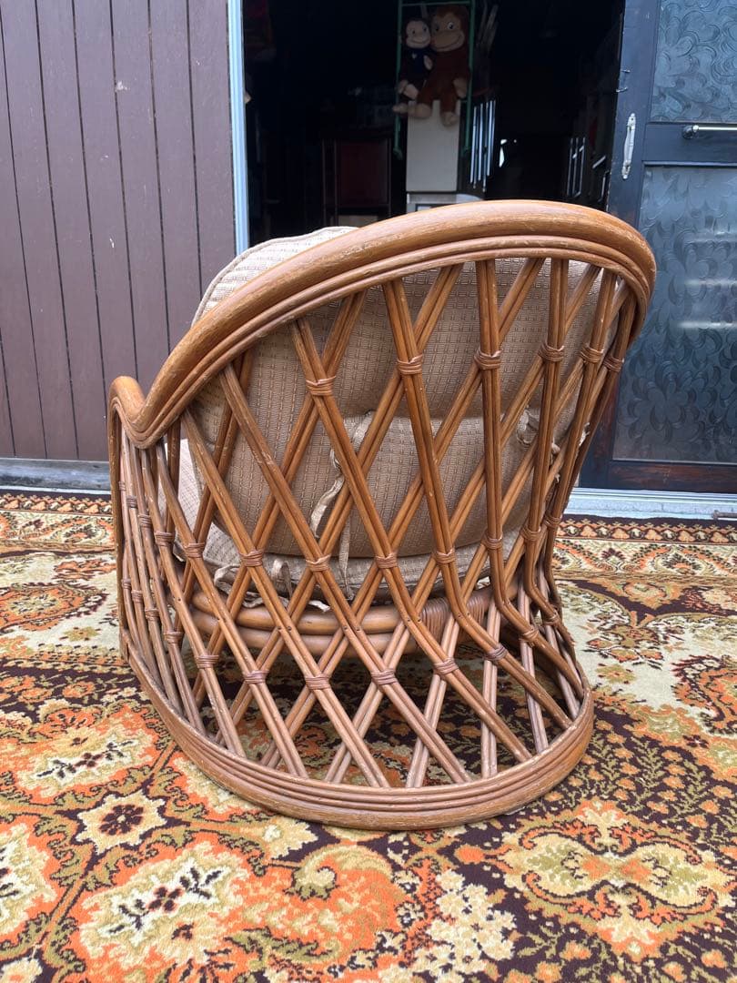 ラタン シングルソファー ② インテリア 昭和レトロ