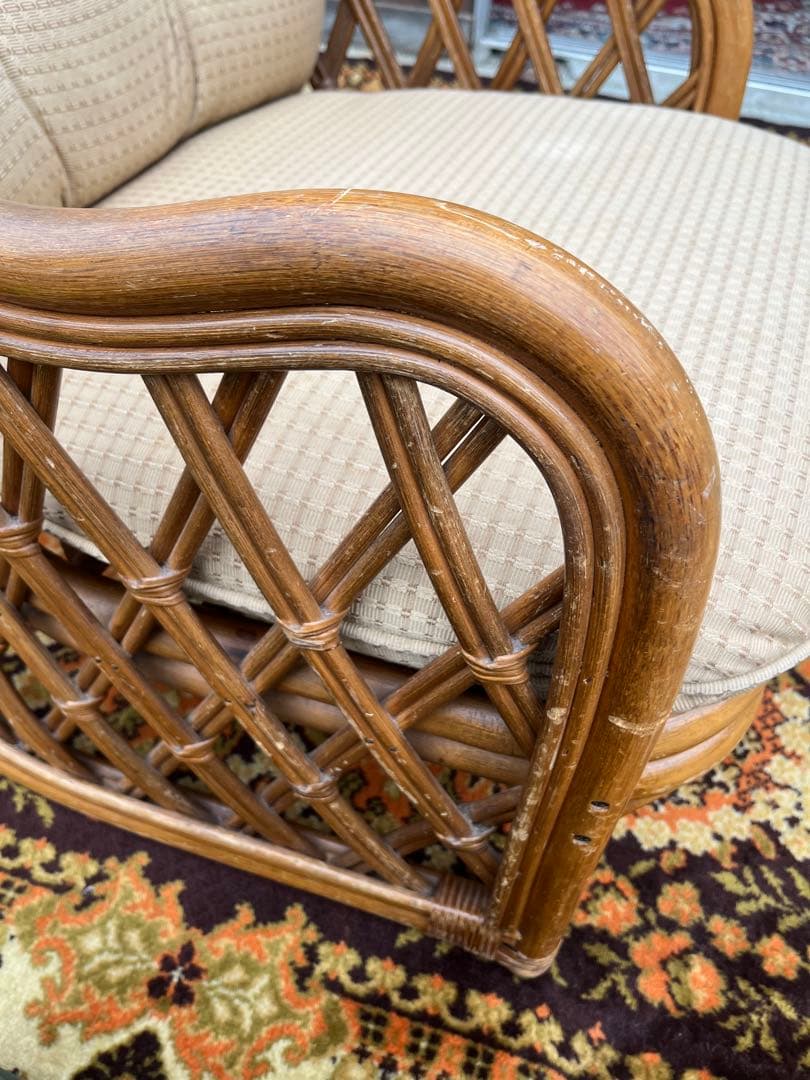 ラタン シングルソファー ② インテリア 昭和レトロ