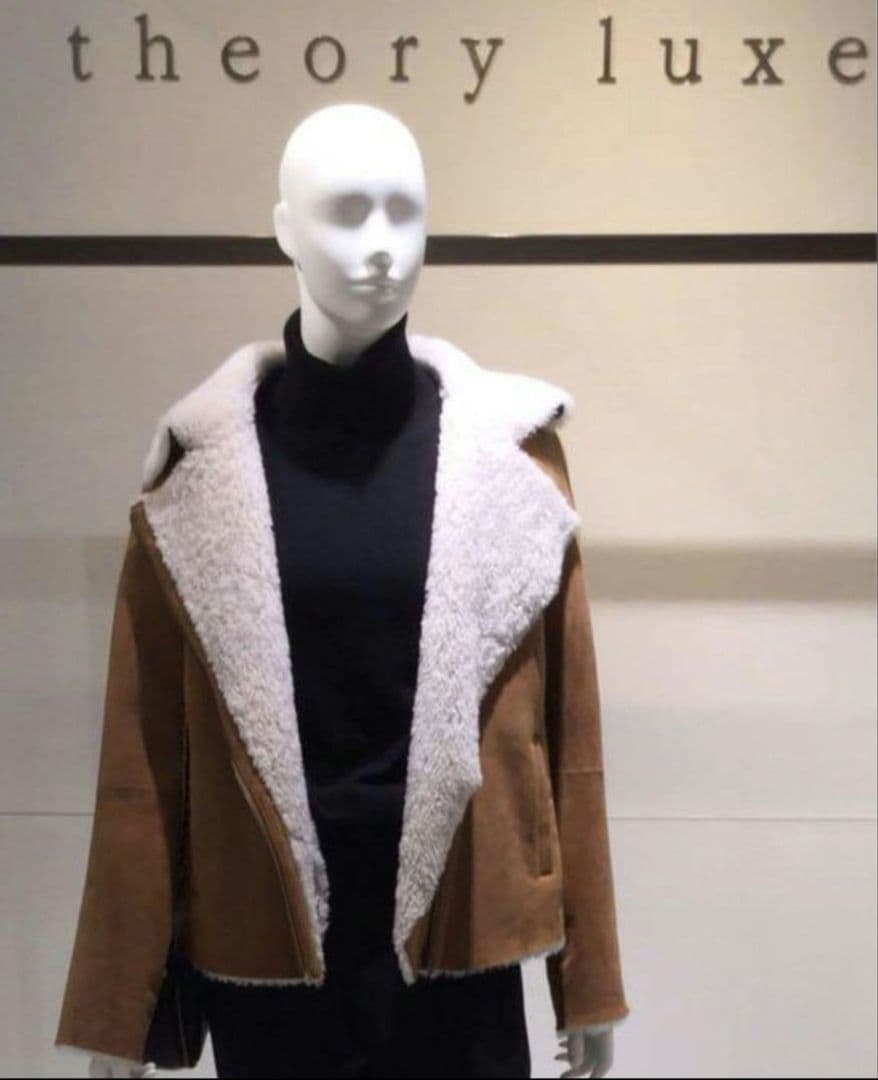Theory　セオリーリュクス　ムートン　ジャケット　羊革　ボア　ライダース　革