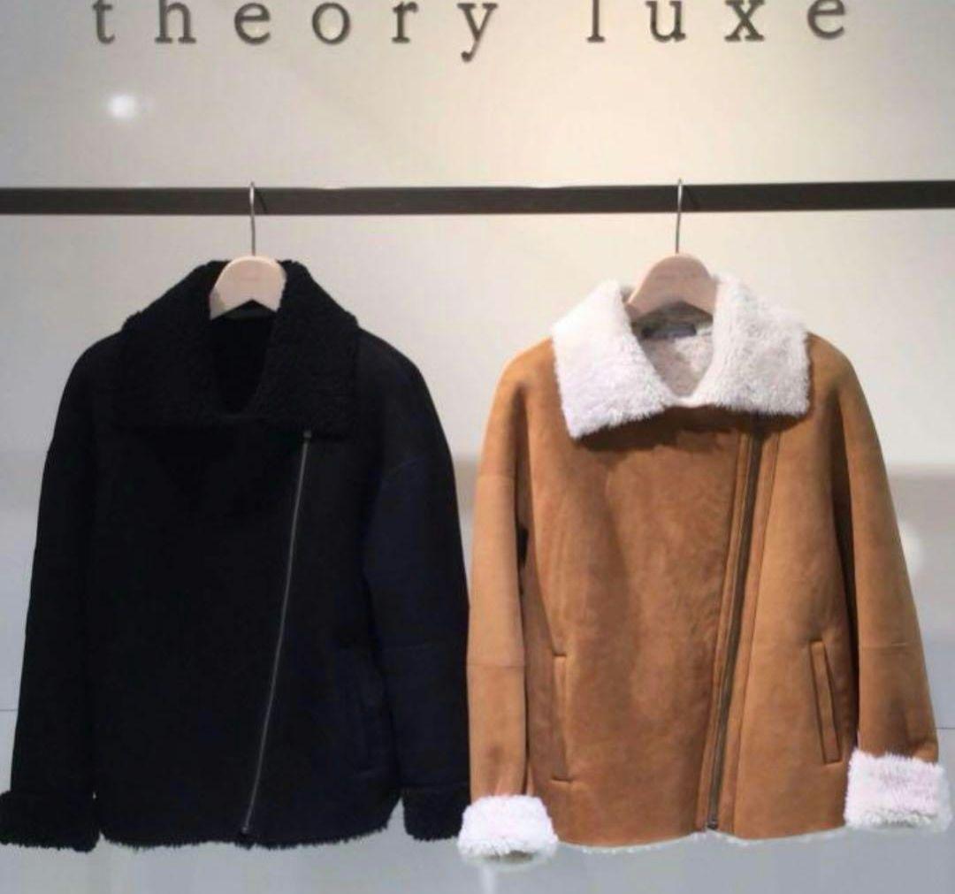 Theory　セオリーリュクス　ムートン　ジャケット　羊革　ボア　ライダース　革