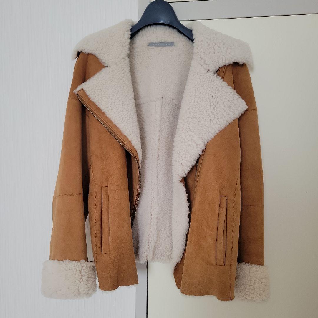 Theory　セオリーリュクス　ムートン　ジャケット　羊革　ボア　ライダース　革